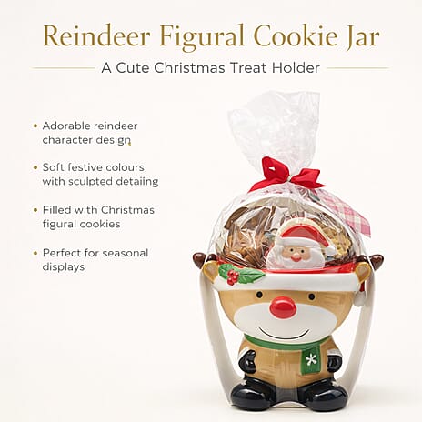 The Leonardo Collection Reindeer Figural Cookie Jar Gift Set - Multi Color