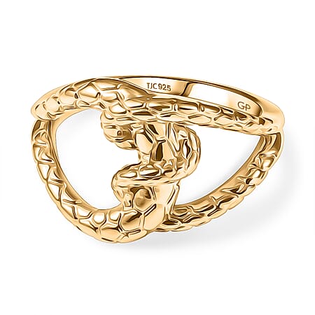 GP Serpentine Collection - Blue Sapphire Ring in 18K Vermeil Yellow Gold Plated Sterling Silver GP Serpentine Collection - Blue Sapphire Ring in 18K Vermeil Yellow Gold Plated Sterling Silver