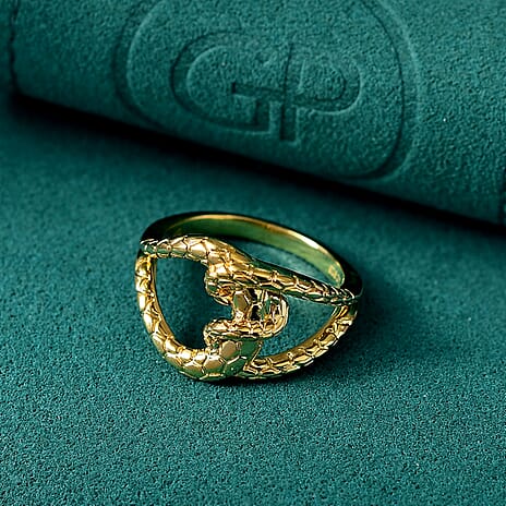 GP Serpentine Collection - Blue Sapphire Ring in 18K Vermeil Yellow Gold Plated Sterling Silver