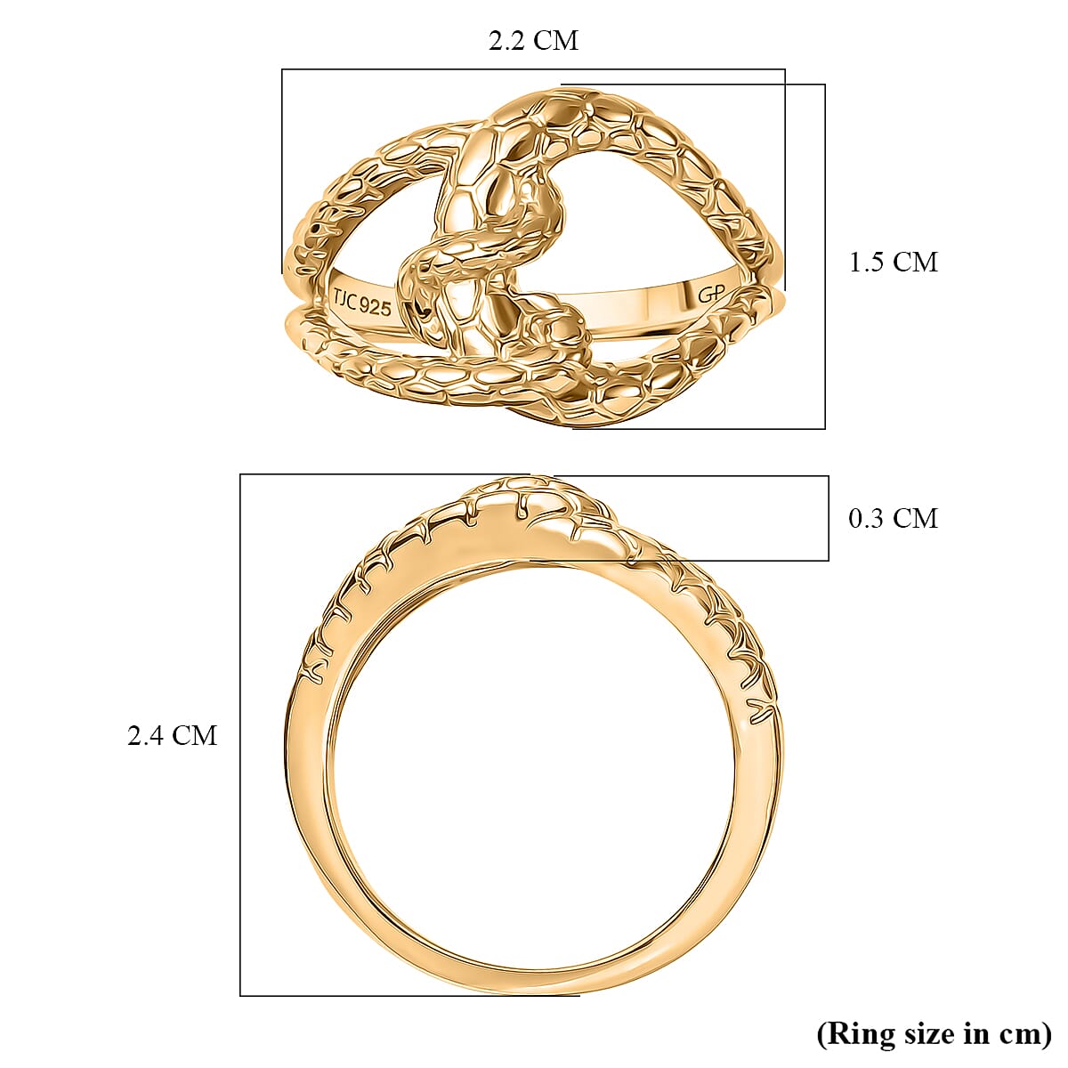 GP Serpentine Collection - Blue Sapphire Ring in 18K Vermeil Yellow Gold Plated Sterling Silver GP Serpentine Collection - Blue Sapphire Ring in 18K Vermeil Yellow Gold Plated Sterling Silver
