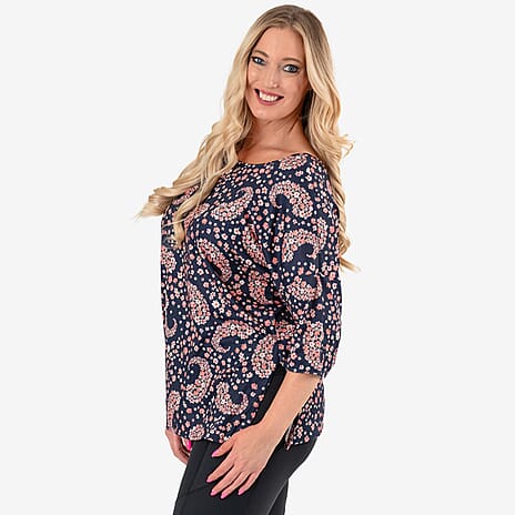 Emelia Knitted Top (Size - XL) - Navy