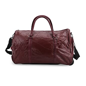 https://tjcuk.sirv.com/Products/80/8/8087730/Leather-Patchwork-Travel-Bag-Size-51x27x30-cm-Burgundy-Black_8087730.jpg?w=342&h=342