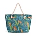 Half Round Fan Pattern Beach Tote Bag with Rope Handles - Multicolor