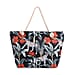 Half Round Fan Pattern Beach Tote Bag with Rope Handles - Multicolor