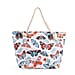 Half Round Fan Pattern Beach Tote Bag with Rope Handles - Multicolor
