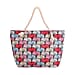 Half Round Fan Pattern Beach Tote Bag with Rope Handles - Multicolor