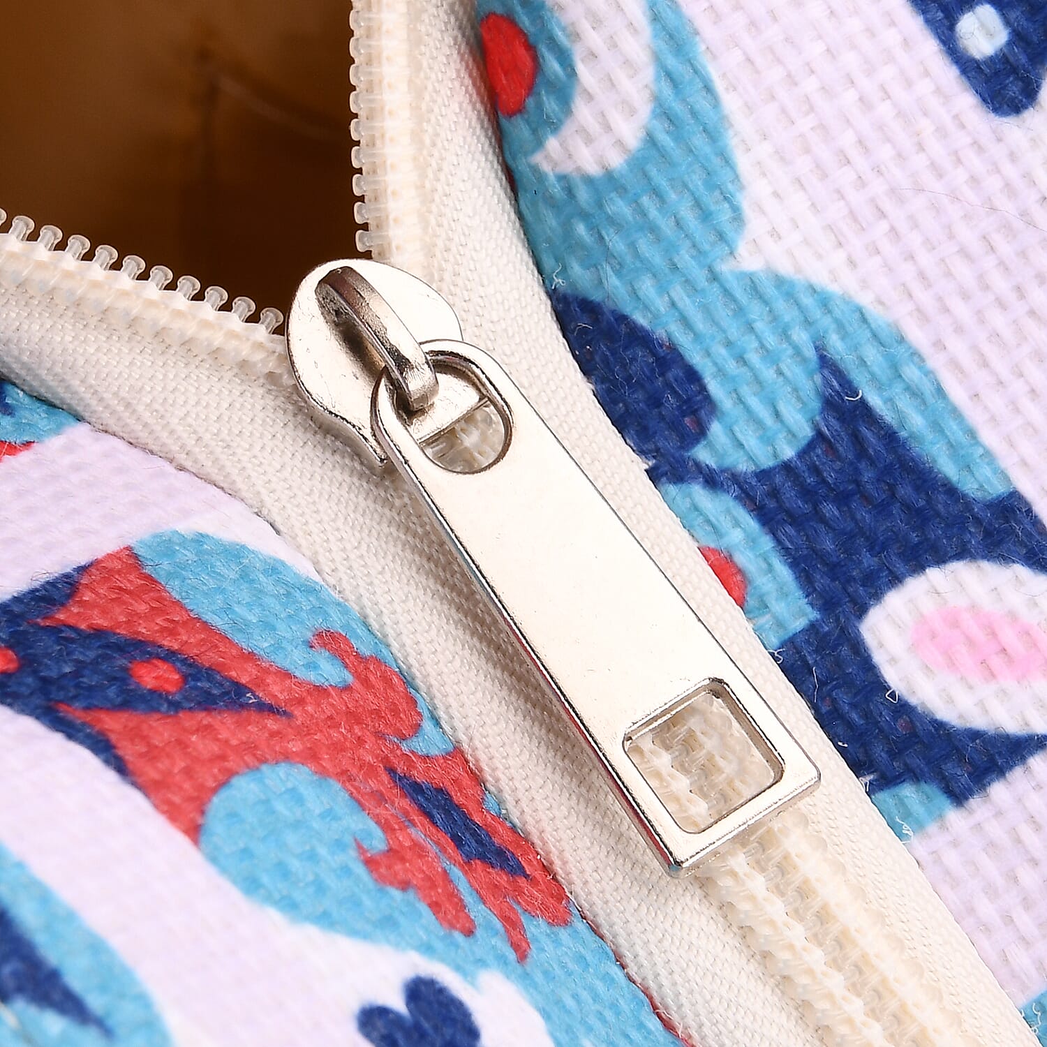 Bohemian Plaid Floral Pattern Beach Tote Bag with Rope Handles - Multicolor