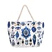 Half Round Fan Pattern Beach Tote Bag with Rope Handles - Multicolor