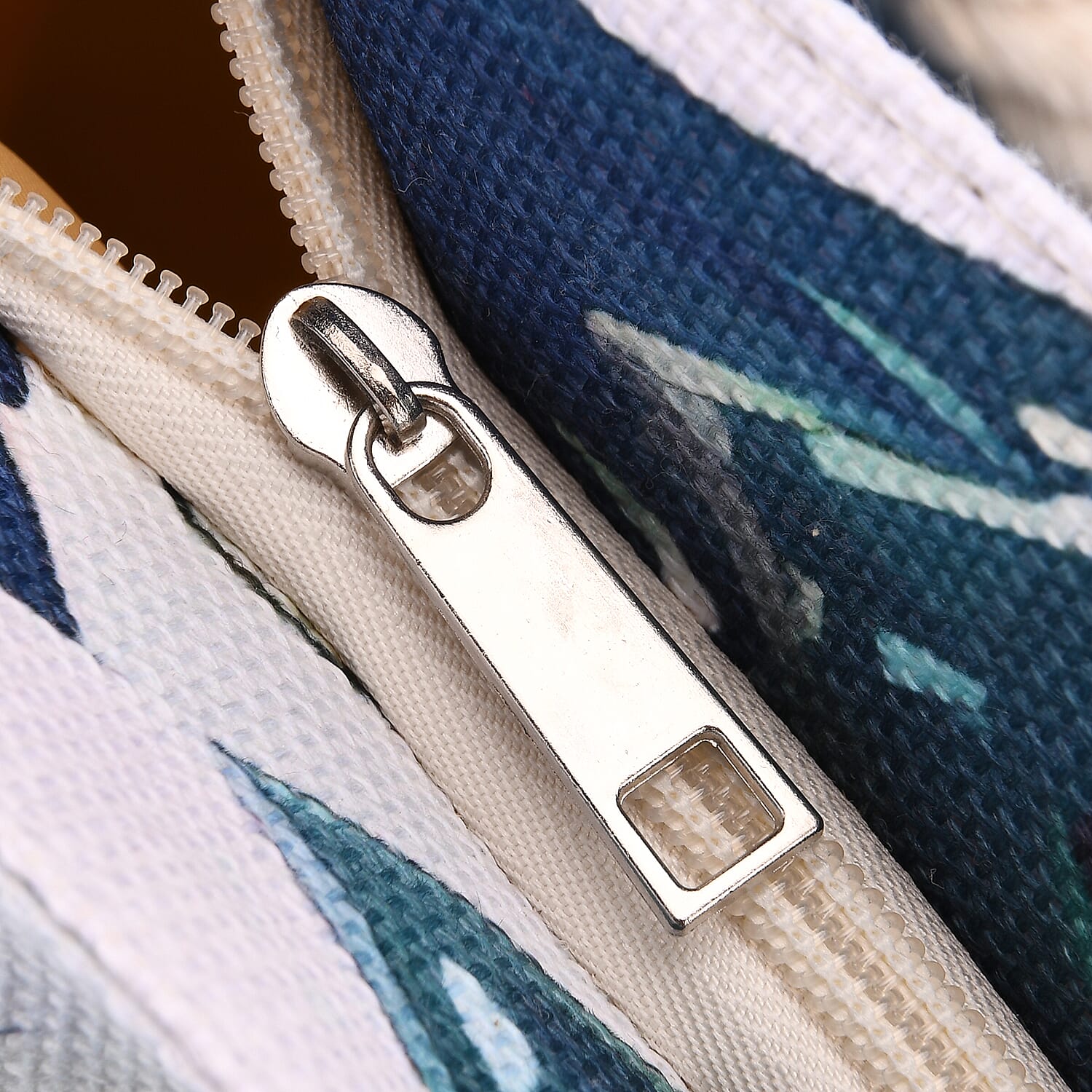 Mystical Blue Evil Eye Print Tote Bag with Rope Handles - White