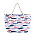 Half Round Fan Pattern Beach Tote Bag with Rope Handles - Multicolor