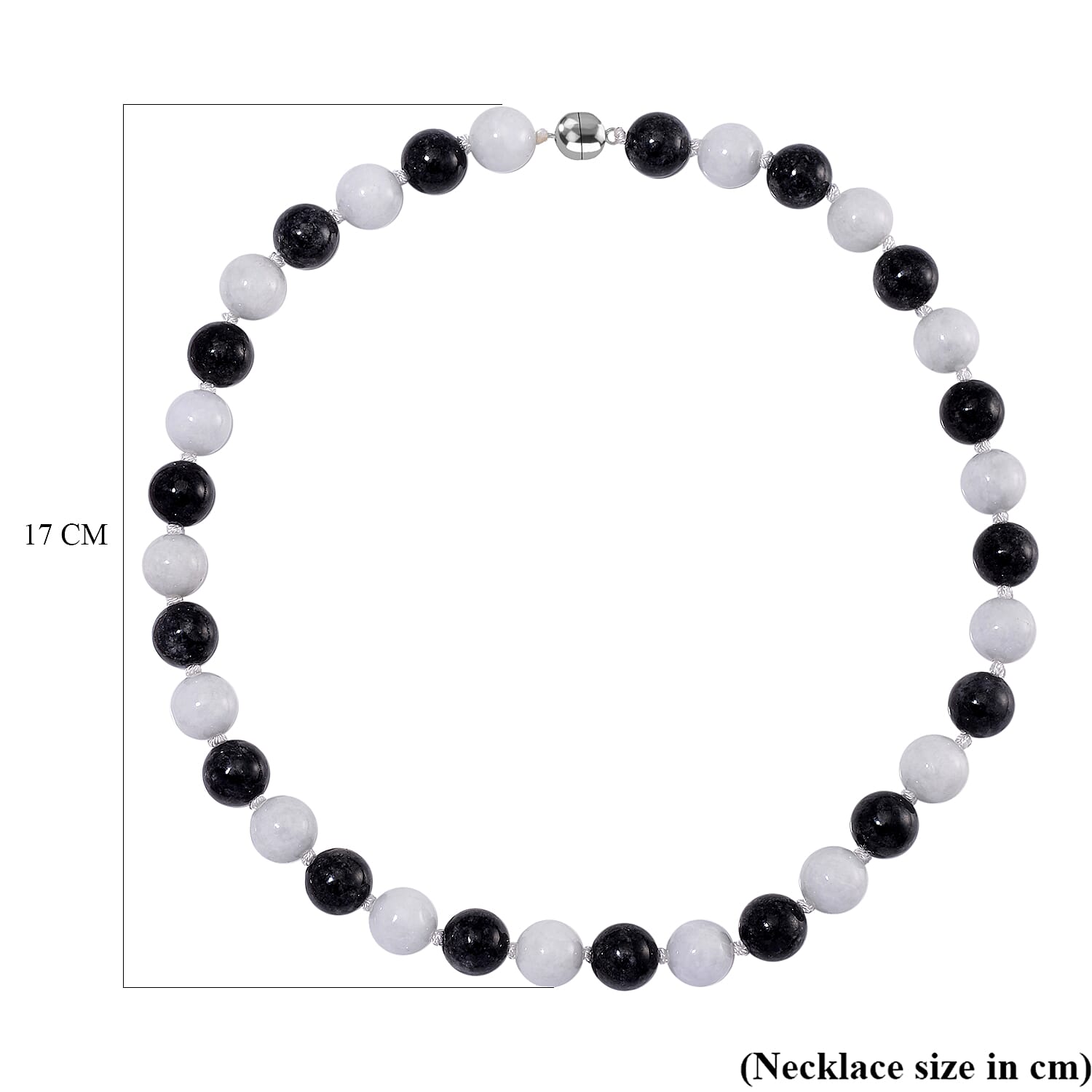 The Ultimate Monochrome Chic - Natural Type A White Jade & Black Jade Necklace (Size - 20) with Magnetic Clasp in Rhodium Overlay Sterling Silver 720.00 Ct. The Ultimate Monochrome Chic - Natural Type A White Jade & Black Jade Necklace (Size - 20) with Magnetic Clasp in Rhodium Overlay Sterling Silver 720.00 Ct.
