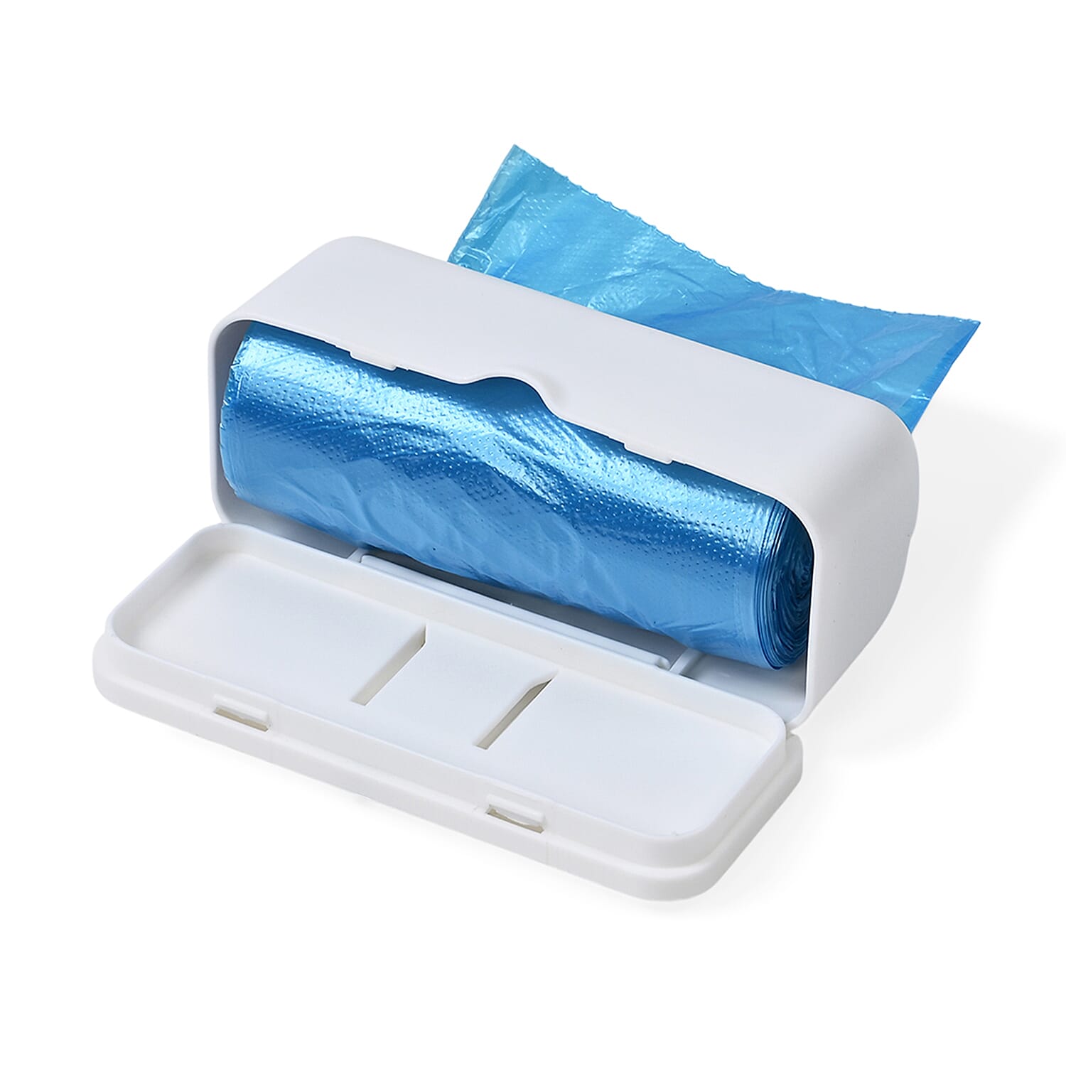 Biodegradable Rubbish Bag Dispenser with 5 Bin Bag Rolls (10L Capacity) - White