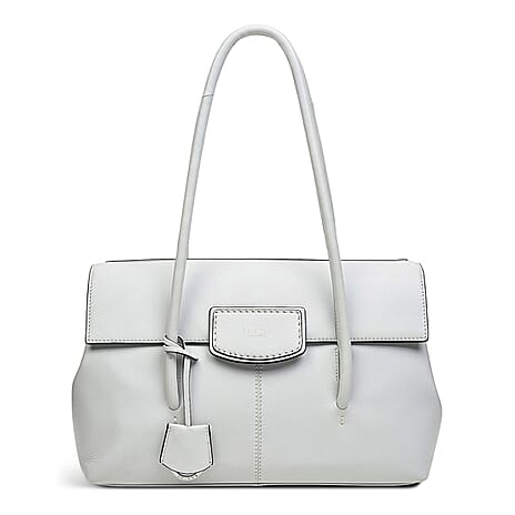 Radley London Showcase - Genuine Leather Burnham Beeches Large Flapover Shoulder Goose - Grey