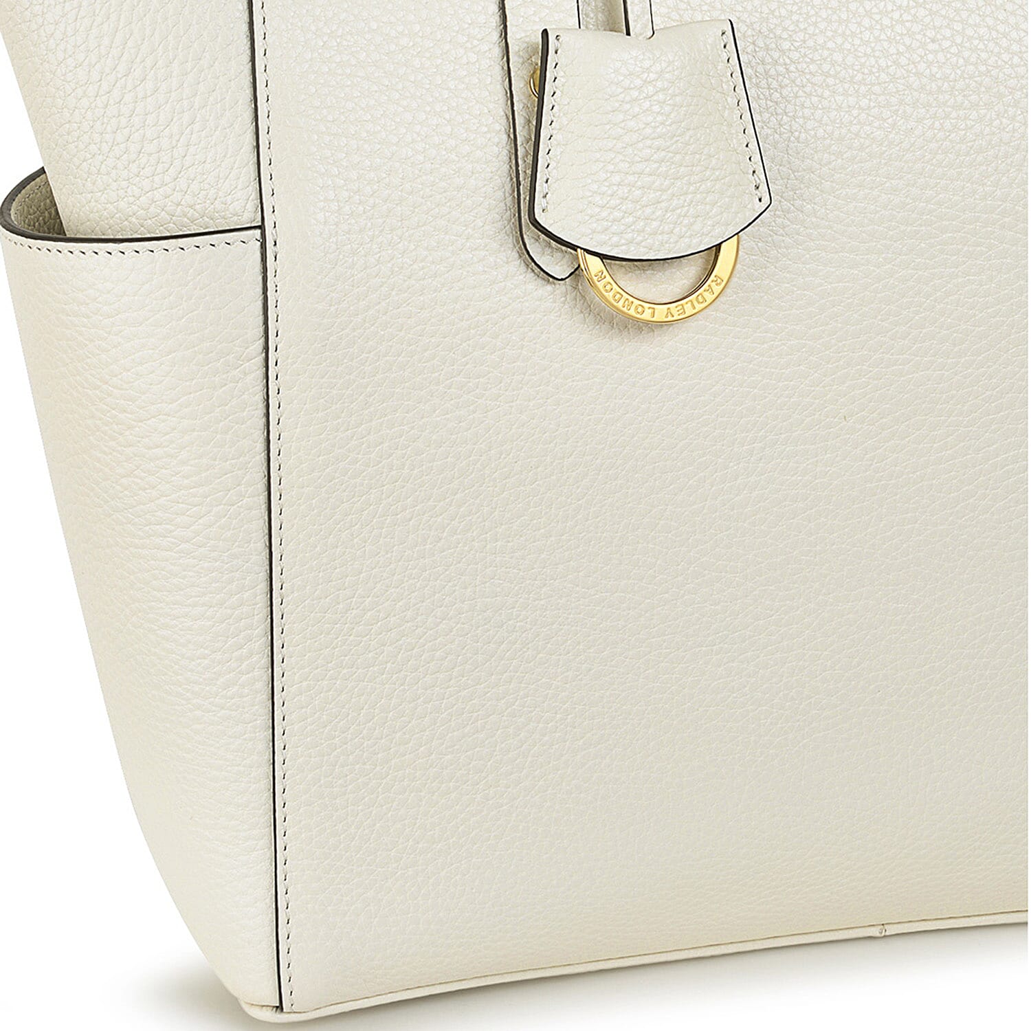 Radley London Genuine Leather Silk Street Large Ziptop Shoulder Bag - Chalk White Radley London Genuine Leather Silk Street Large Ziptop Shoulder Bag - Chalk White
