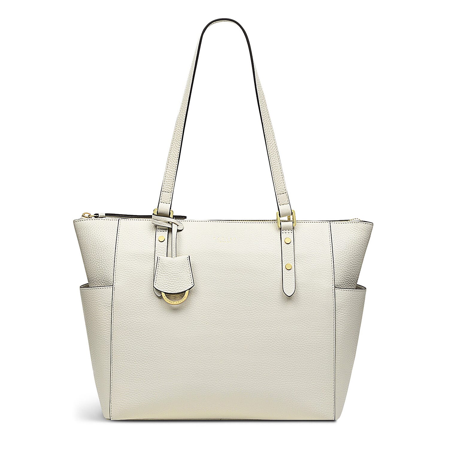 Radley London Genuine Leather Silk Street Large Ziptop Shoulder Bag - Chalk White Radley London Genuine Leather Silk Street Large Ziptop Shoulder Bag - Chalk White