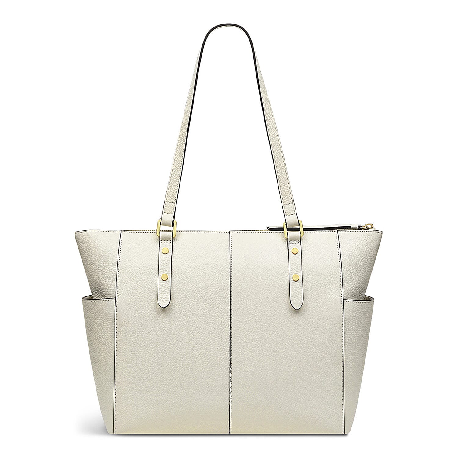 Radley London Genuine Leather Silk Street Large Ziptop Shoulder Bag - Chalk White Radley London Genuine Leather Silk Street Large Ziptop Shoulder Bag - Chalk White