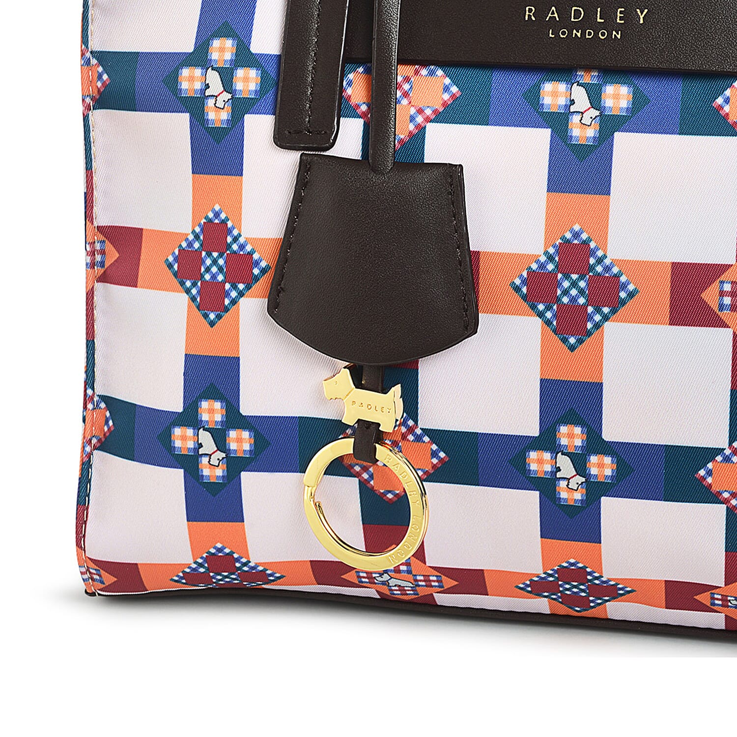 Radley London Finsbury Park Patchwork Medium Ziptop Grab Bag with Shoulder Strap - White