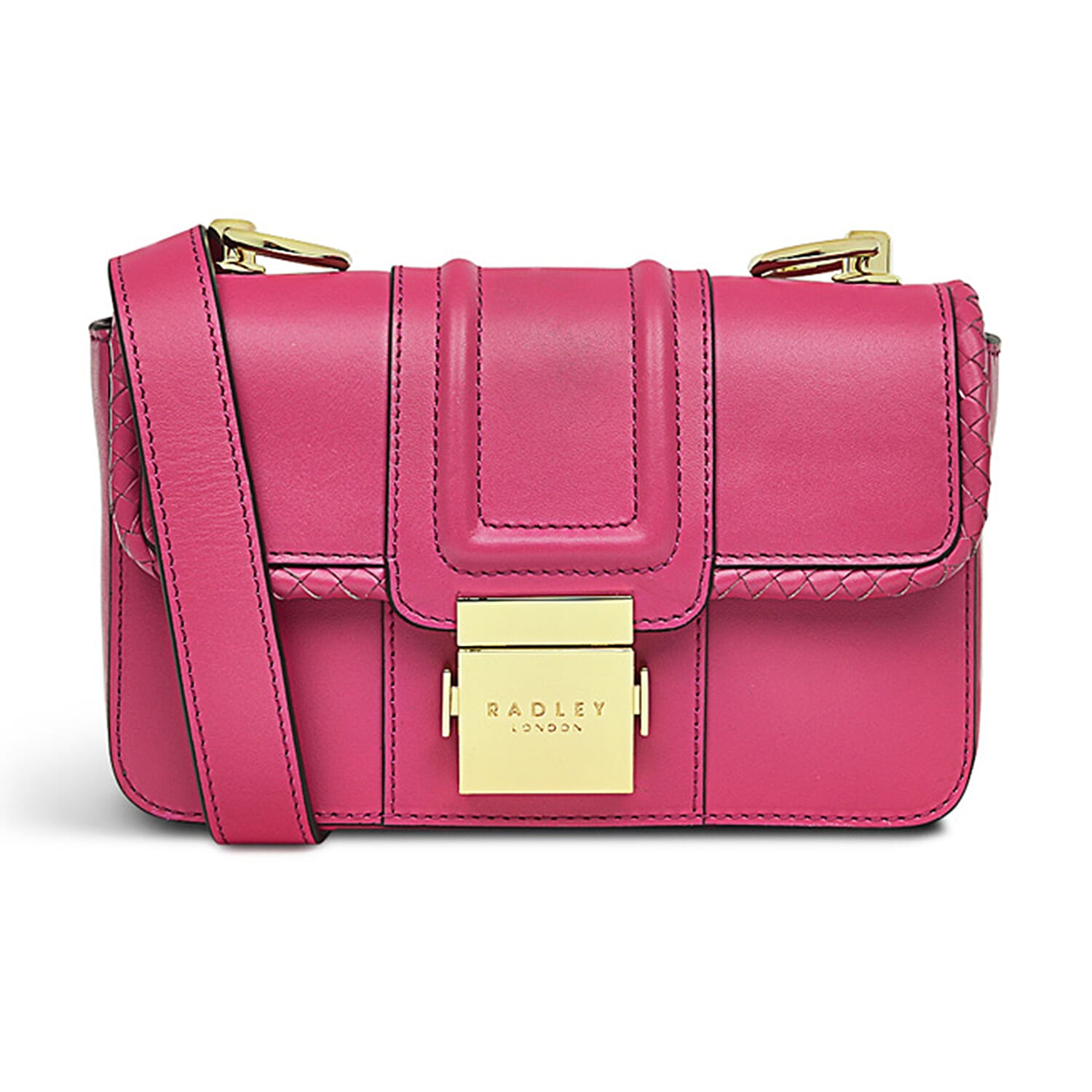 Radley London Showcase - Hanley Close - Genuine Leather Weave Mini Flapover CrossBody Coulis - Pink
