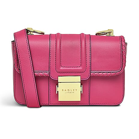 Radley London Showcase - Hanley Close - Genuine Leather Weave Mini Flapover CrossBody Coulis - Pink