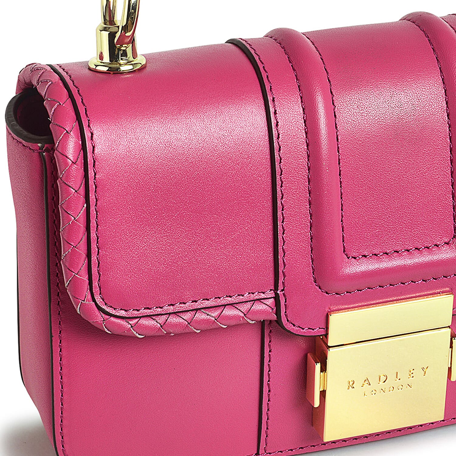 Radley London Showcase - Hanley Close - Genuine Leather Weave Mini Flapover CrossBody Coulis - Pink
