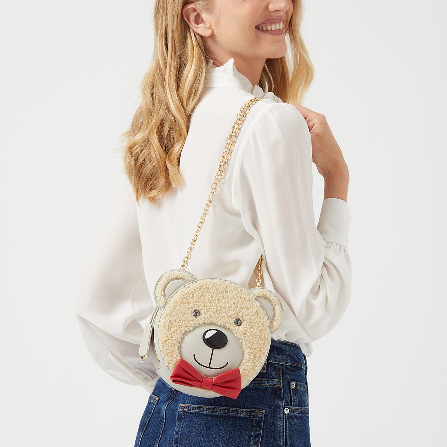Radley London Teddy Medium Ziptop Crossbody Bag - Natural Beige Radley London Teddy Medium Ziptop Crossbody Bag - Natural Beige