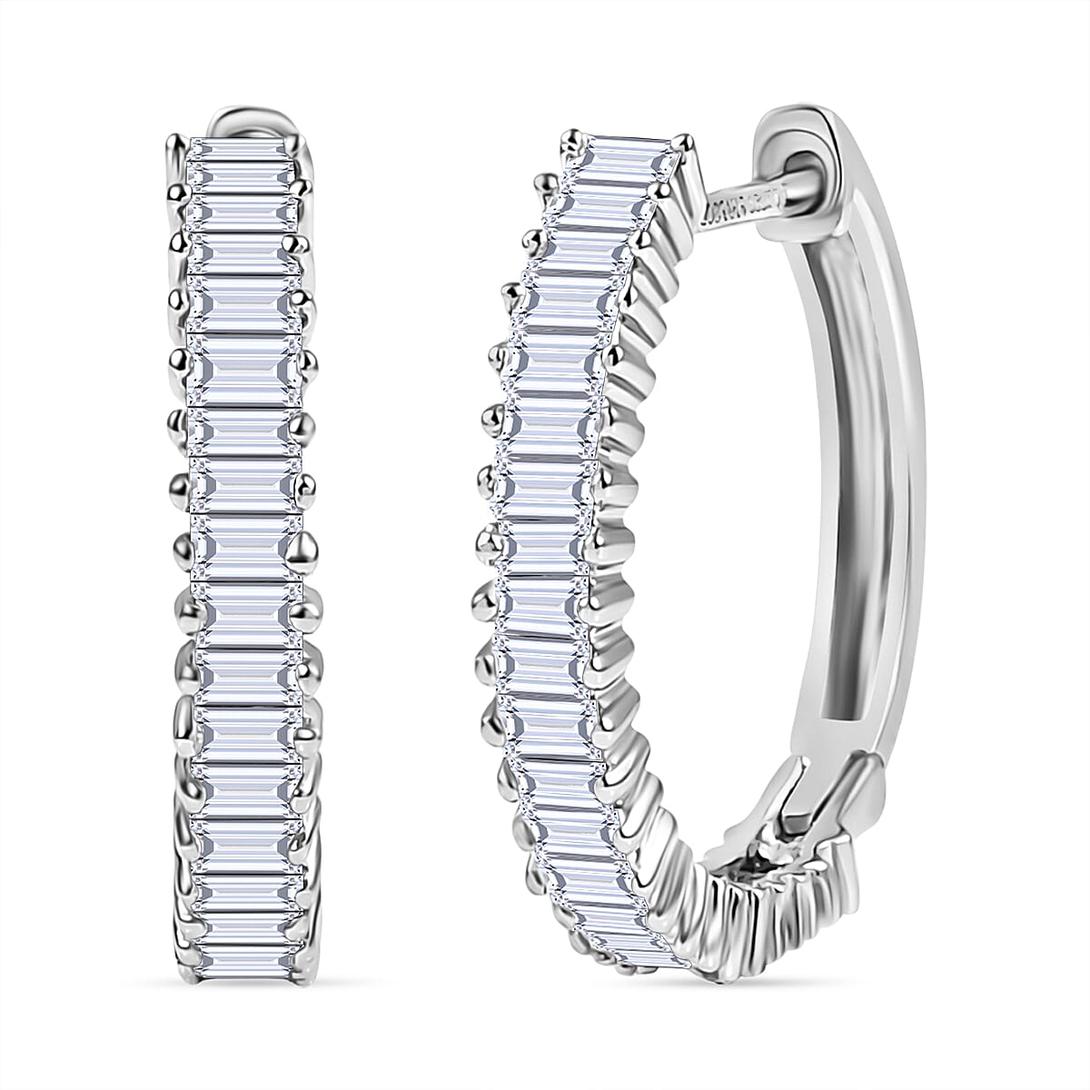 Mega Black Friday Deal- Rhapsody 950 Platinum IGI Certified White Diamond (VS-EF) Full Hoop Earring 0.50 Ct.