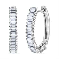 Mega  Deal- Rhapsody 950 Platinum IGI Certified White Diamond (VS/EF) Full Hoop Earring 0.50 Ct.
