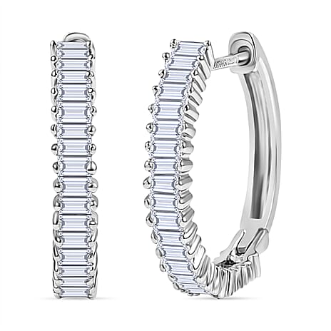 Mega Black Friday Deal- Rhapsody 950 Platinum IGI Certified White Diamond (VS-EF) Full Hoop Earring 0.50 Ct.