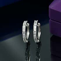 Mega  Deal- Rhapsody 950 Platinum IGI Certified White Diamond (VS/EF) Full Hoop Earring 0.50 Ct.