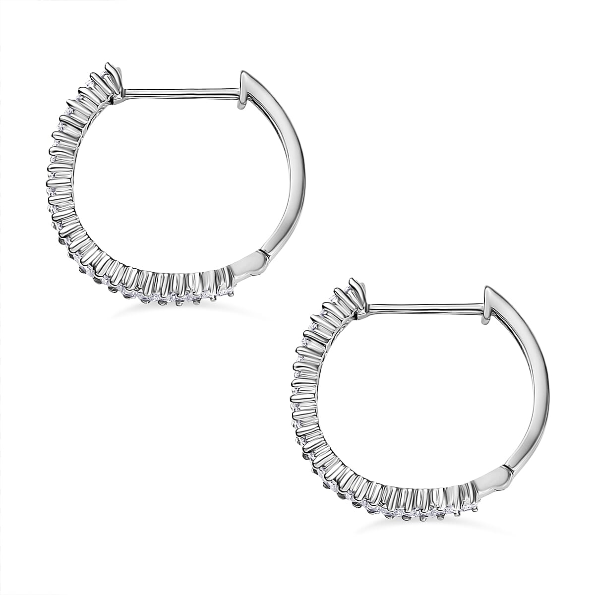 Mega Black Friday Deal- Rhapsody 950 Platinum IGI Certified White Diamond (VS-EF) Full Hoop Earring 0.50 Ct.