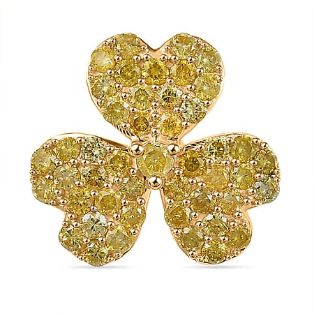 9K Yellow Gold SGL Certified Natural Yellow Diamond (I3) Pendant 1.00 Ct.