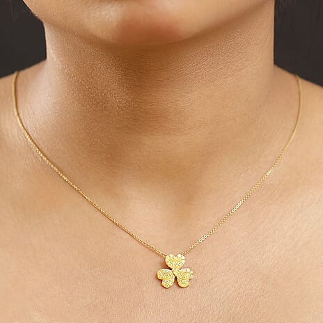 9K Yellow Gold SGL Certified Natural Yellow Diamond (I3) Pendant 1.00 Ct.