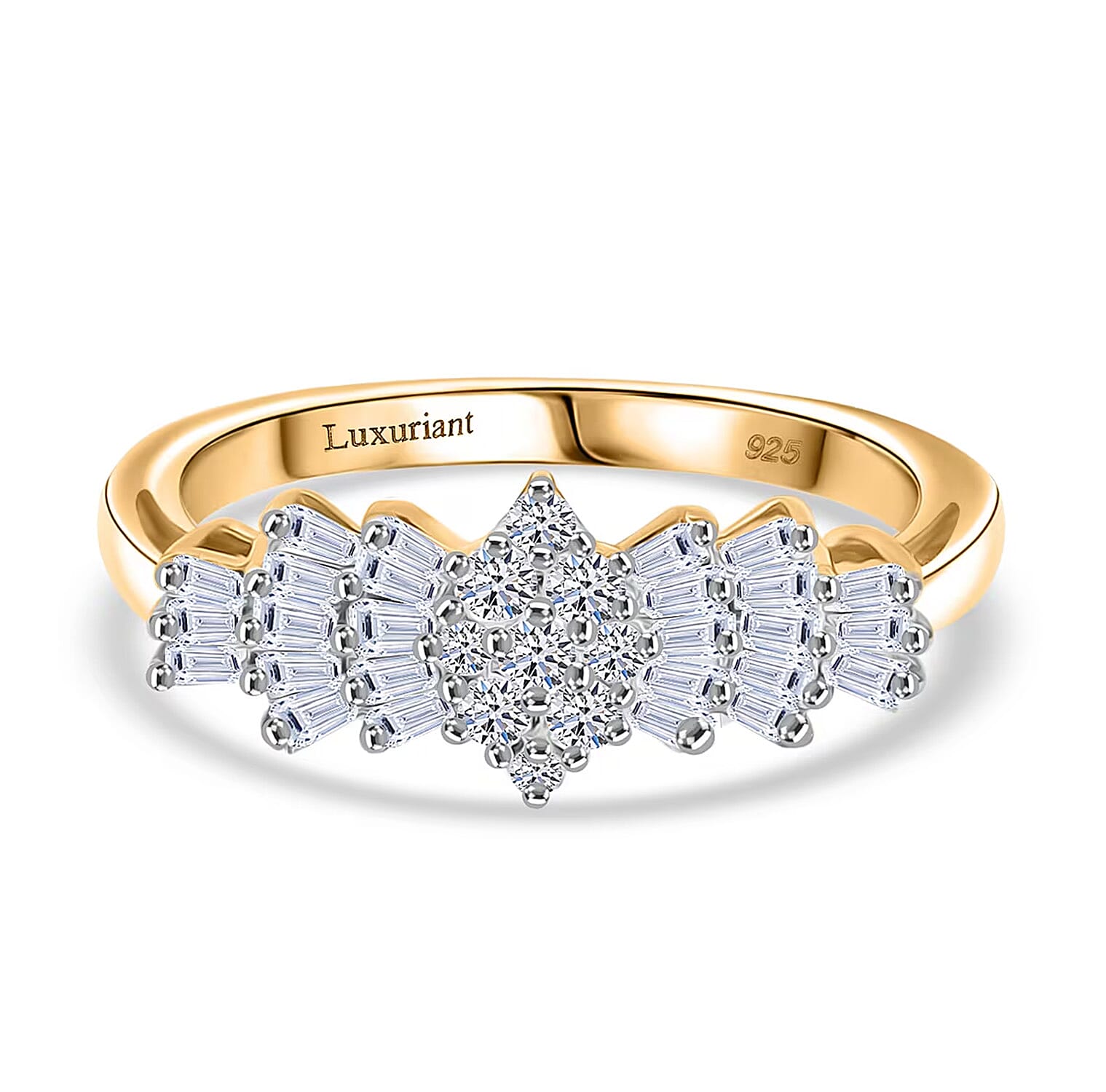 Luxuriant Lab Grown Diamond Ballerina Ring (SI-GH) in Sterling Silver