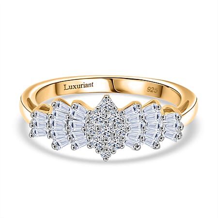 Luxuriant Diamond - Lab Grown Diamond (SI-G/H) Ballerina Ring in 18K Vermeil Yellow Gold Plated Sterling Silver Luxuriant Diamond - Lab Grown Diamond (SI-G/H) Ballerina Ring in 18K Vermeil Yellow Gold Plated Sterling Silver