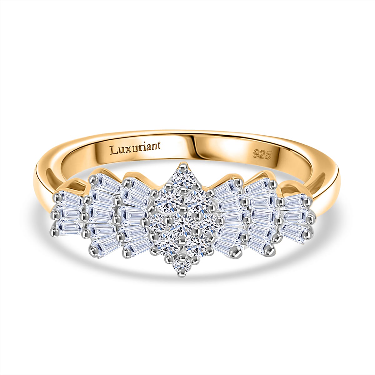 Luxuriant Diamond Lab Grown Diamond (VS-E-F) Boat Ring in Sterling Silver