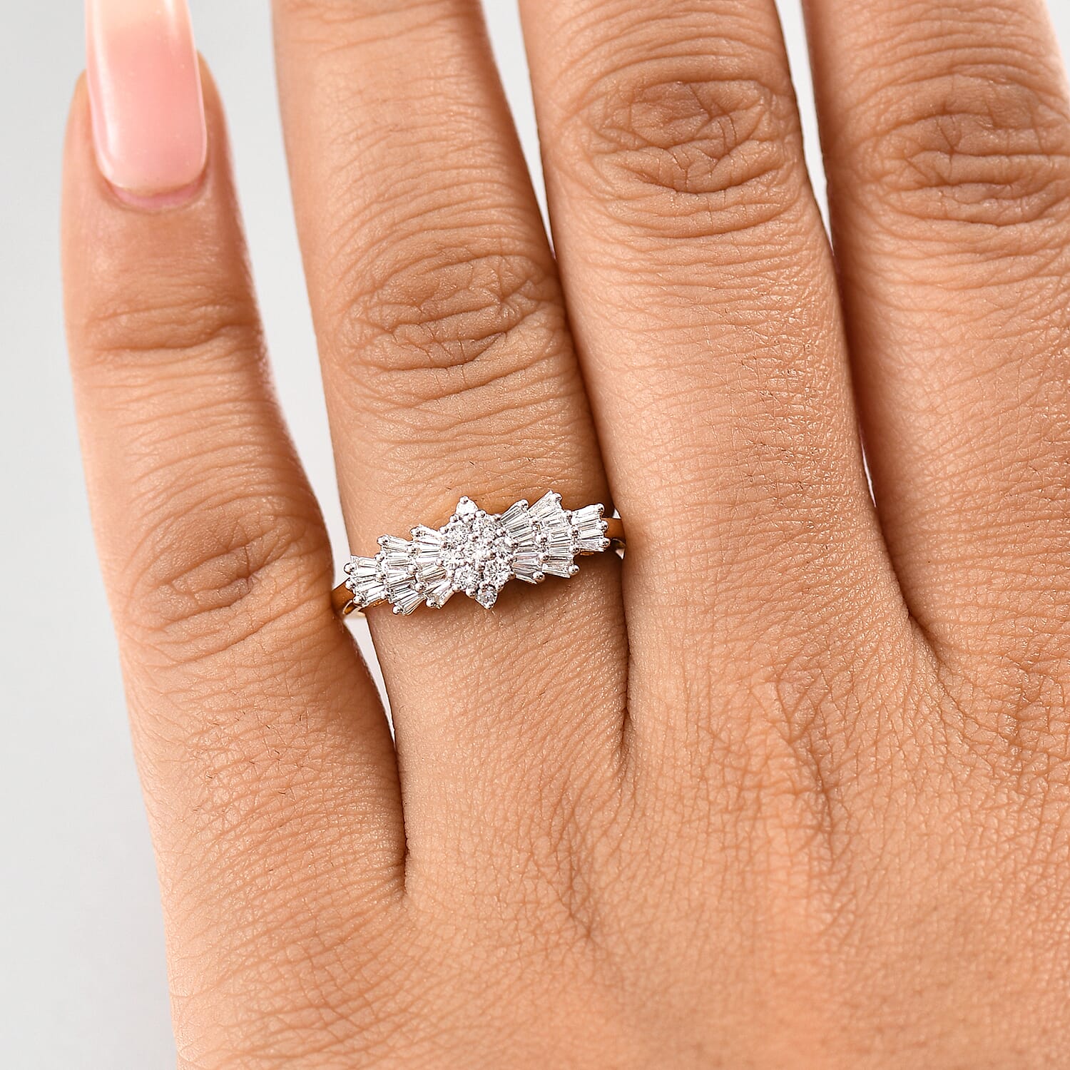 Luxuriant Diamond Lab Grown Diamond (VS-E-F) Boat Ring in Sterling Silver
