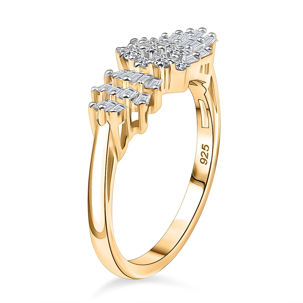 Luxuriant Diamond Lab Grown Diamond (VS-E-F) Boat Ring in Sterling Silver