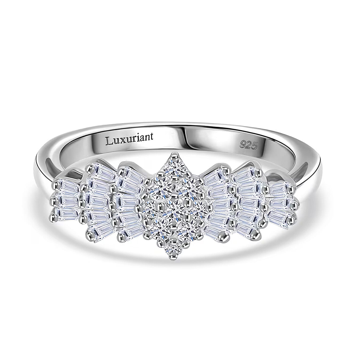 Luxuriant Lab Grown Diamond Ballerina Ring (SI-GH) in Sterling Silver