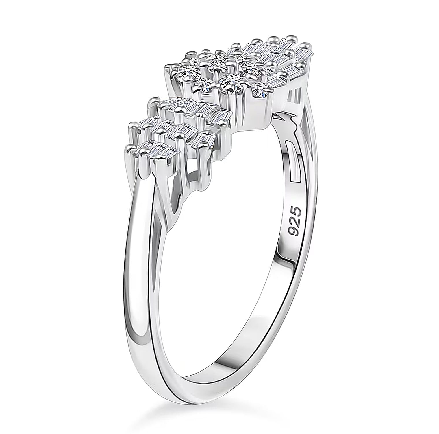 Luxuriant Lab Grown Diamond Ballerina Ring (SI-GH) in Sterling Silver