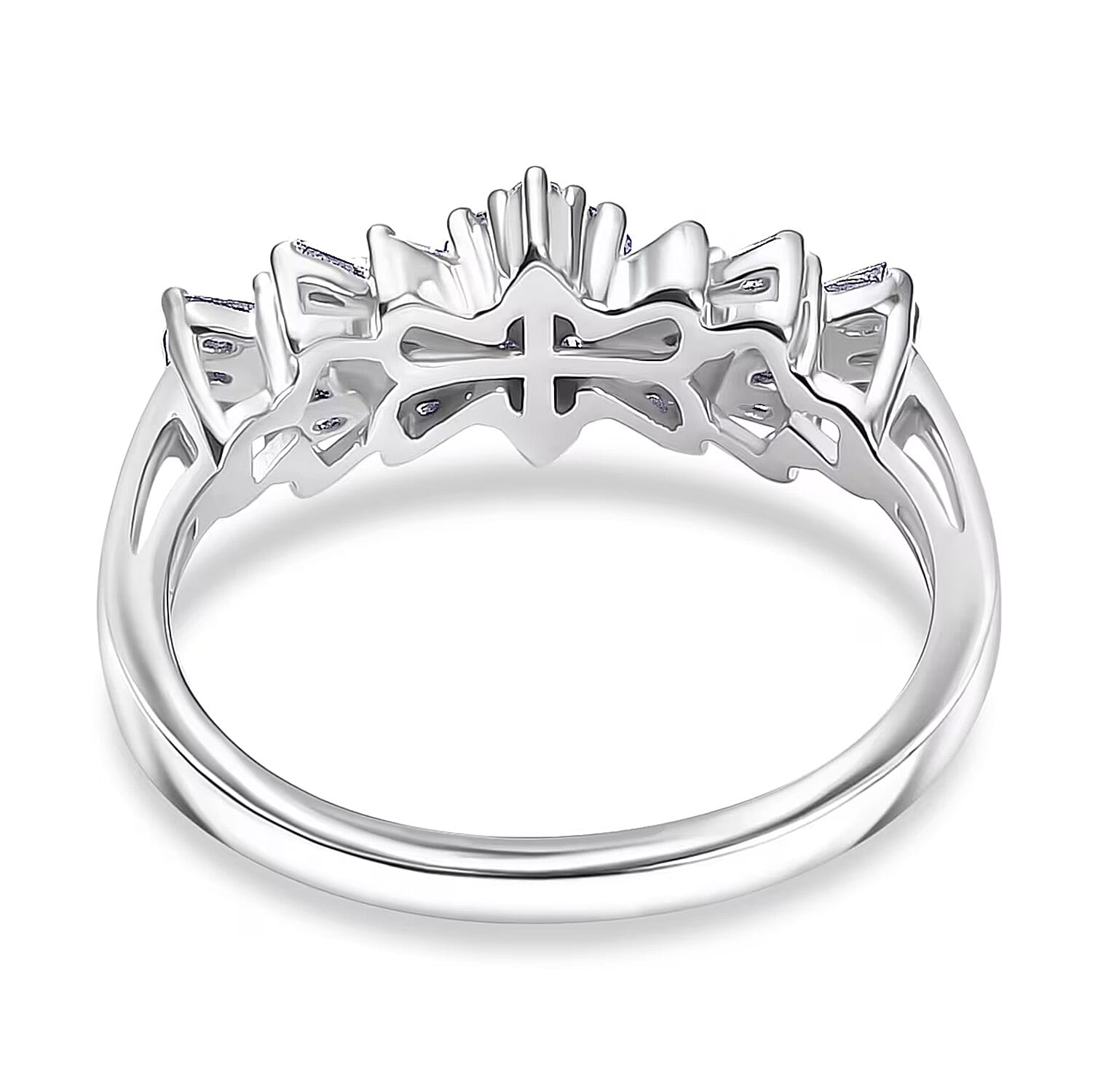 Luxuriant Lab Grown Diamond Ballerina Ring (SI-GH) in Sterling Silver
