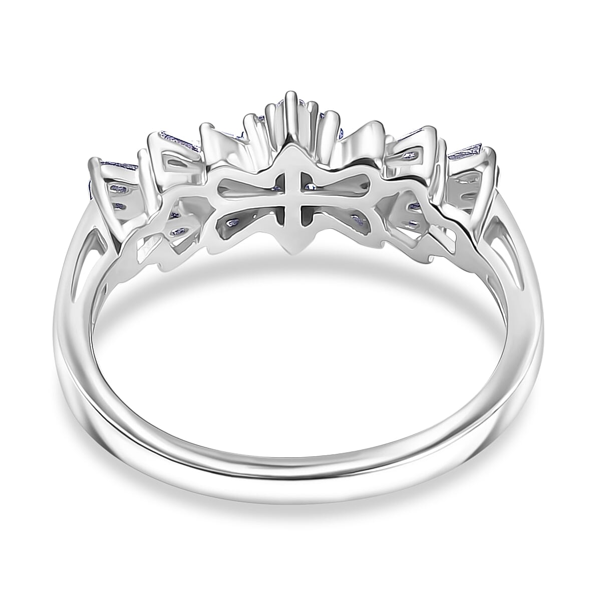 Luxuriant Diamond Lab Grown Diamond (VS-E-F) Boat Ring in Sterling Silver