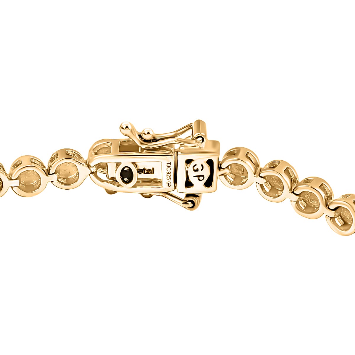 GP Black Spinel & Blue Sapphire Bracelet in 18K Vermeil Yellow Gold Plated Sterling Silver