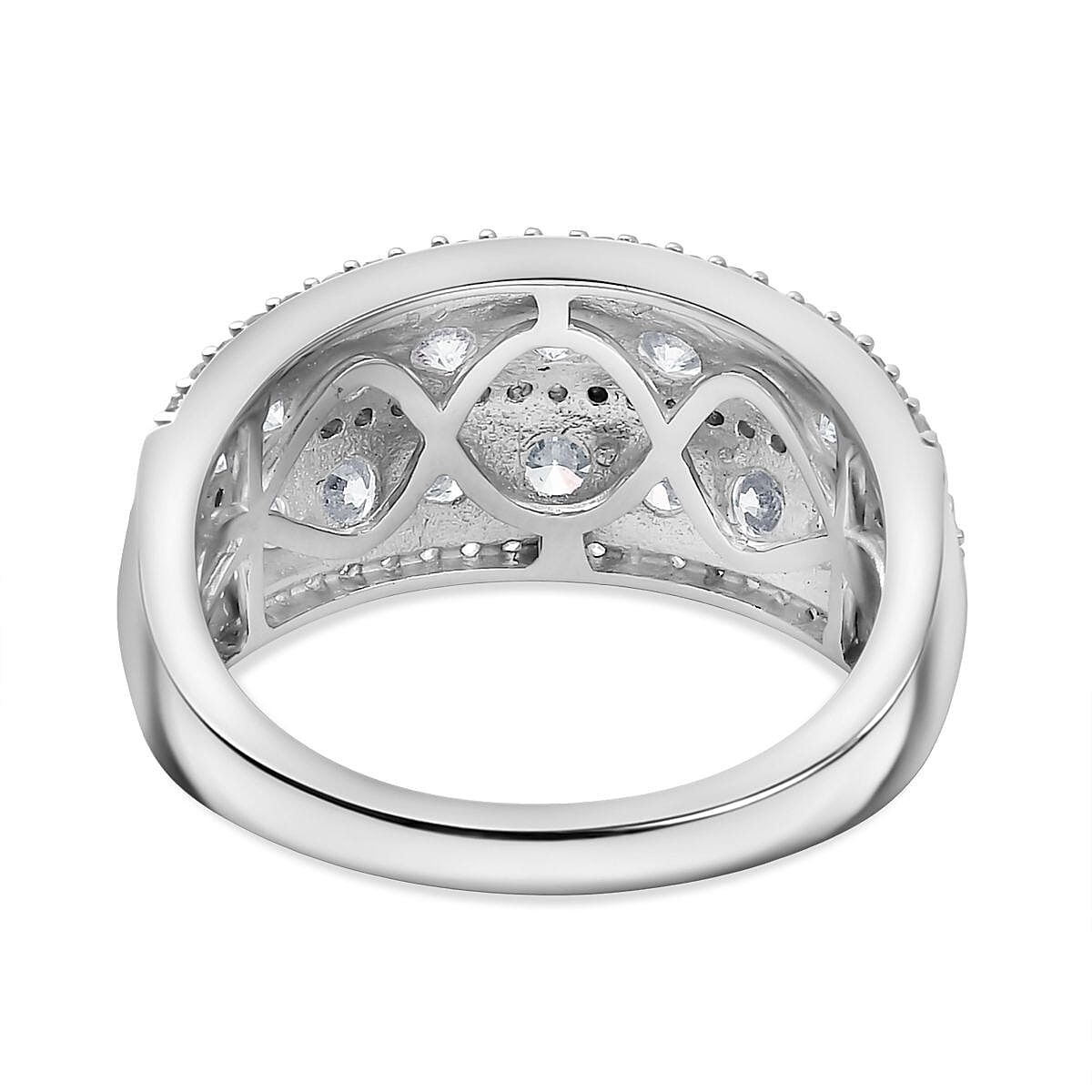 Luxuriant Diamond Lab Grown Diamond (SI-G-H) Ring in Rhodium Overlay Sterling Silver 1.51 Ct.