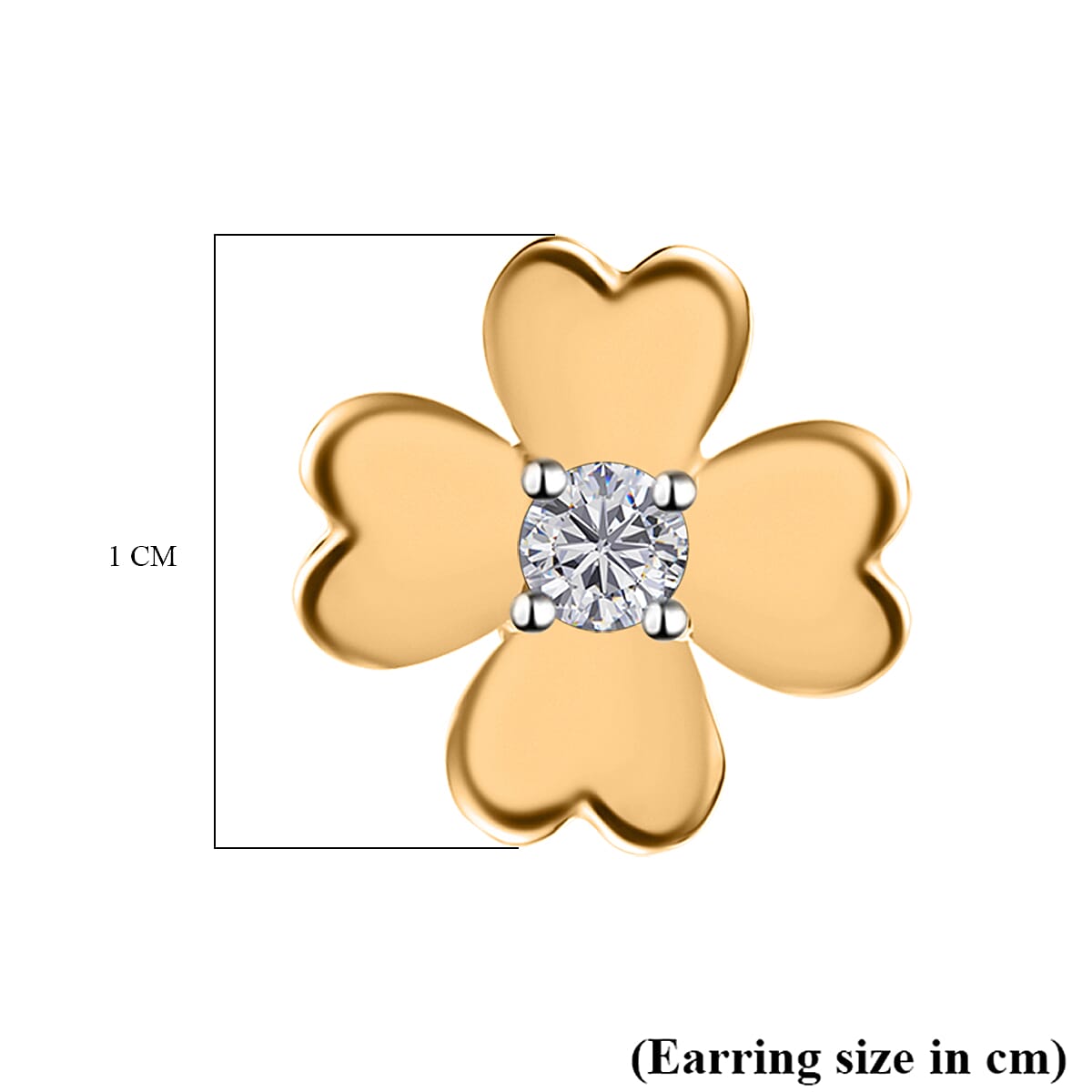 Designer Inspired - Luxuriant Lab Grown Diamond (SI-G/H) Earring with Push Back in 18K Vermeil Yellow Gold Plated Sterling Silver