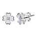 LUXURIANT Lab Grown Diamond (SI G/H) Floral Stud Push Back Earring in Rhodium Overlay Sterling Silver