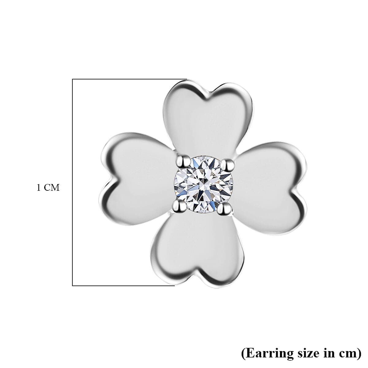 Designer Inspired - Luxuriant Lab Grown Diamond (SI-GH) Earring with Push Back in Rhodium Overlay Sterling Silver