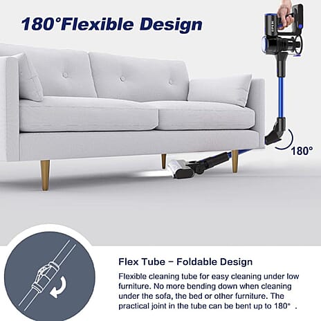 BLACK FRIDAY WEEKEND OFFER -  Bliss and Beyond Cordless Stick Vacuum Cleaner - Portable Handheld with HEPA Self-Clean Tech - Grey - Purple