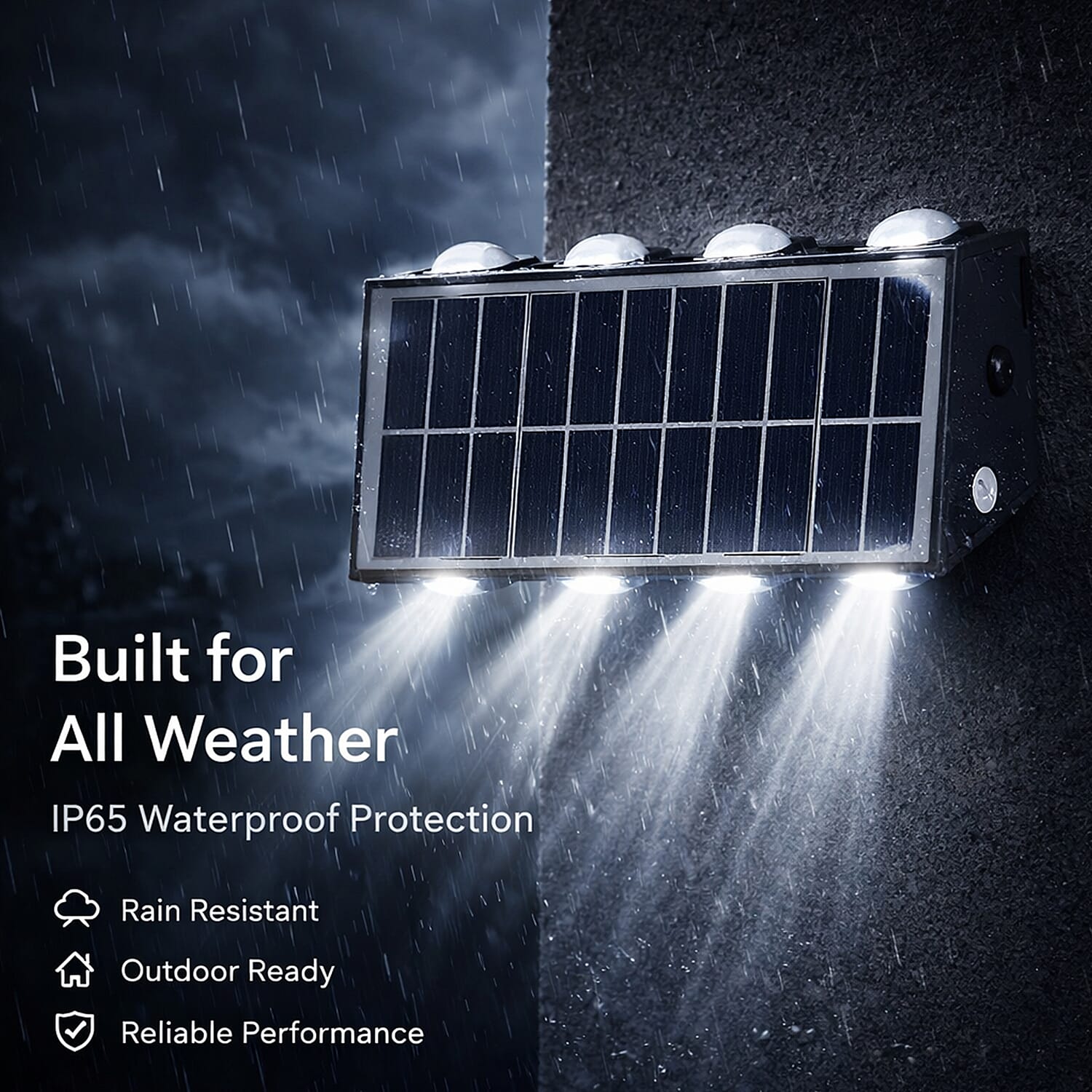 8-LED Outdoor Solar Light - IP65 Waterproof with Warm White & Neutral Light - Courtyard & Roadside Use