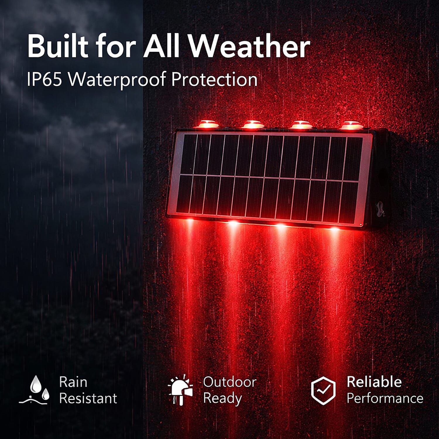 8-LED Outdoor Solar RGB Light - IP65 Waterproof with Color Changing for Courtyard & Roadside