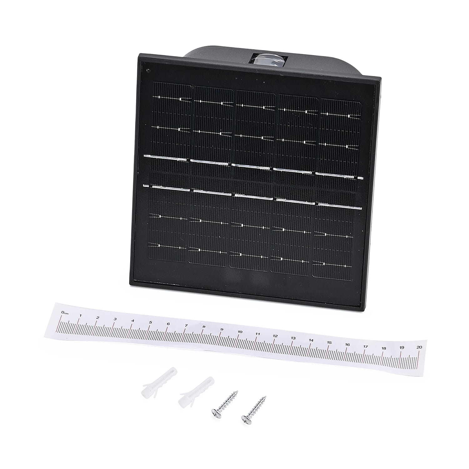 4-Side LED Outdoor Solar Lamp - IP65 Waterproof with Warm & Cold Light - Courtyard & Roadside Lighting - Black